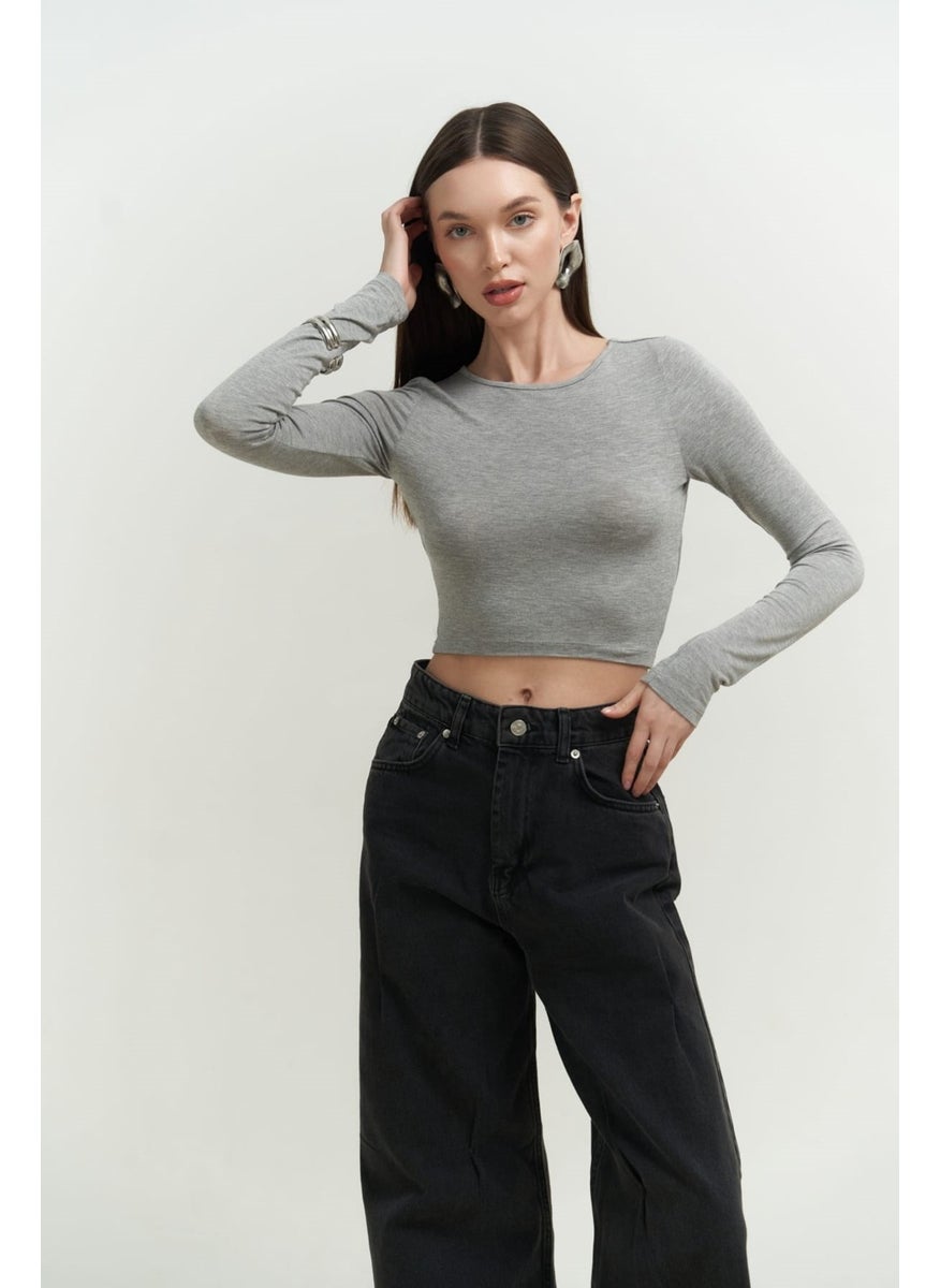 Mai - Collection Mita Backless Gray Blouse - Image 1
