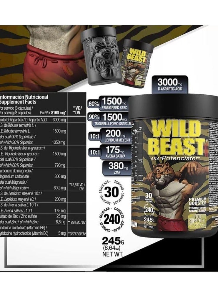 مختبرات زوماد وايلد بيست بريميوم معزز هرمون التستوستيرون 235 جم - Image 2