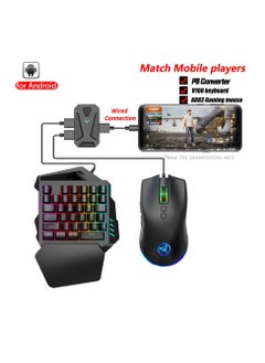 HXSJ One Handed Gaming Keyboard and Mouse Combo Gaming Half Mechanical 35 Keys Keyboard Backlit RGB Wrist Rest Gaming Mouse Converter Adapter Compatible with PS4/Switch/PS3 /PC  - Image 2