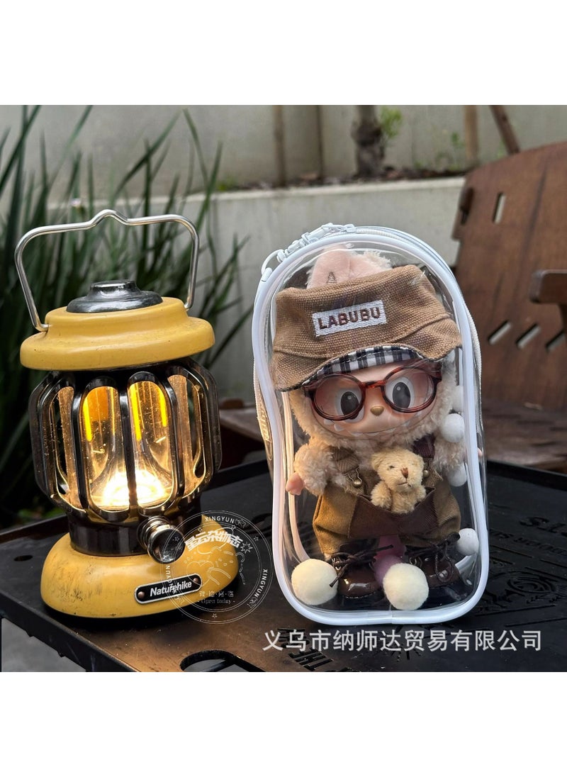 Generic Labubu Candy Doll 19cm Dustproof Storage Bag [White edge] large cabin bag key chain color ball 