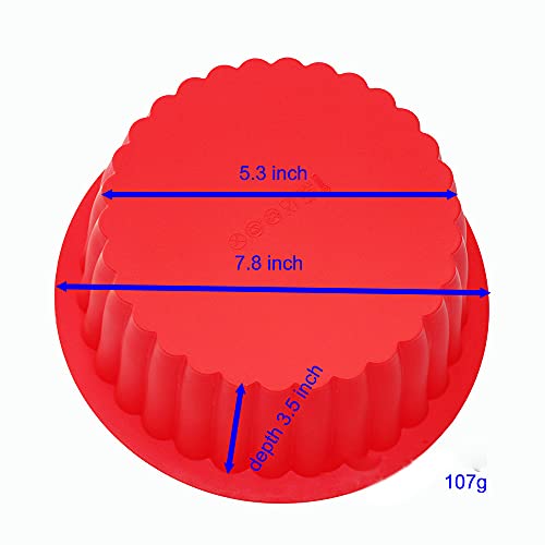 X-Haibei Giant Cupcake Pan Round Chocolate Cake Bread Bakeware Silicone Mold Top Dia. 7.8inch,Bottom 5.3inch, Height 3.5 inch - Image 4
