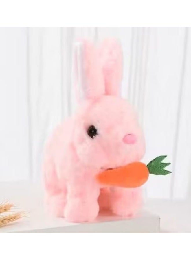 Interactive electronic stuffed bunny toy with sounds, a bunny that jumps with its nose and holds a carrot, a perfect gift for toddlers' birthdays. - Image 2