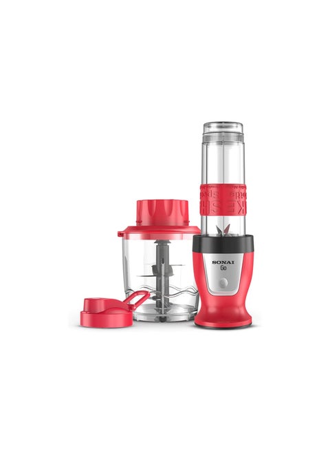 An electric blender with a 300-watt chopper that chops and grinds many ingredients easily.