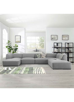 A to Z Furniture Eliza Fabric Sectional Sofa in Light Grey Color Sectional Sofa Set 