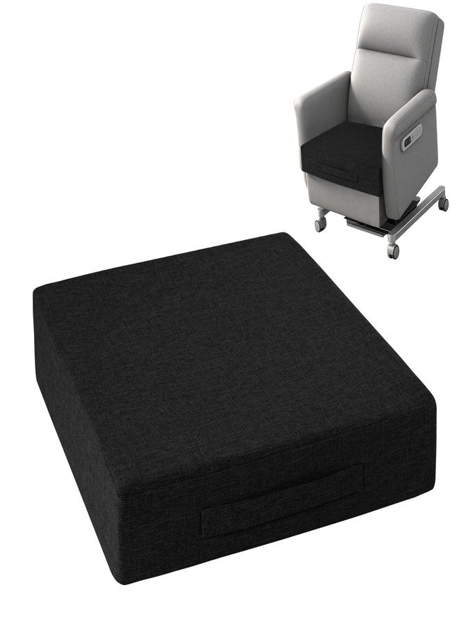 OVOV Recliner Cushions for Elderly 20"x20"x4" Thick Seat Cushion for Recliner Chair Large Square Non Slip Chair Pads with Washable Cover for Armchair Couch Black - Image 1