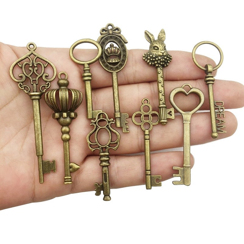 Youdiyla Vintage Skeleton Key in Antique Bronze Style - Set of 46pcs (HM107) - Image 2