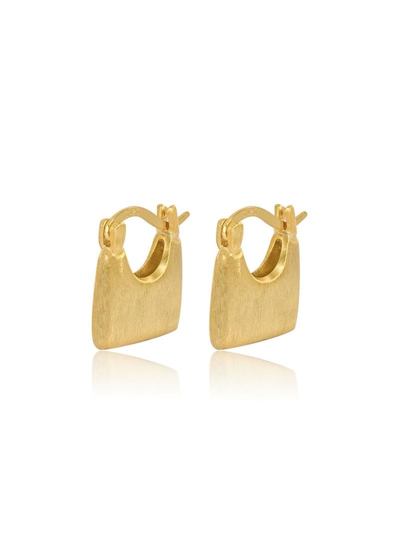 Y&D 18K Gold Matte Brushed Handbag Earrings For Women - Image 1