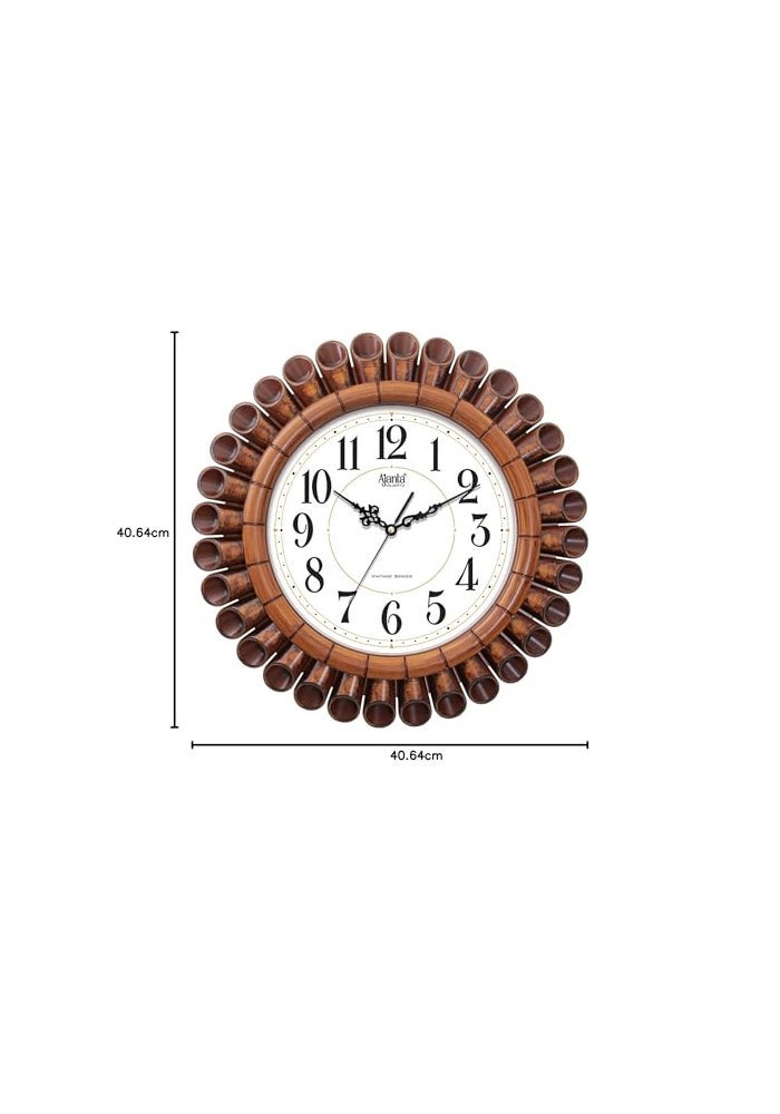 Ajanta Vintage Wall Clock 5037-White – 15.7 Inch Silent Sweep Quartz Wall Clock with Matt Wood Finish & Dome Glass, Classic Analog Clock for Bedroom, Hall, Office & Living Room - Image 4