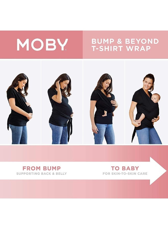 moby Moby Bump & Beyond T-Shirt Wrap | Ivory – Size 2 (Medium) | Versatile Support Wrap for Pregnant Mothers | Carrier for Newborns | Comfortable & Stylish | Carries Babies up to 19.8lbs (8–12 Months) - Image 2