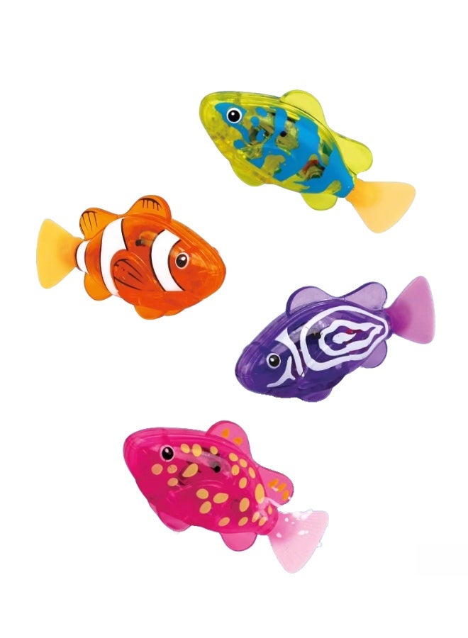 KSYN KO-KO 1/4 قطعة لعبة أسماك سباحة أوتوماتيكية - لعبة استحمام مضيئة بـ LED للأطفال والحيوانات الأليفة | سمكة متحركة تفاعلية مزودة بمستشعر حركة - Image 1