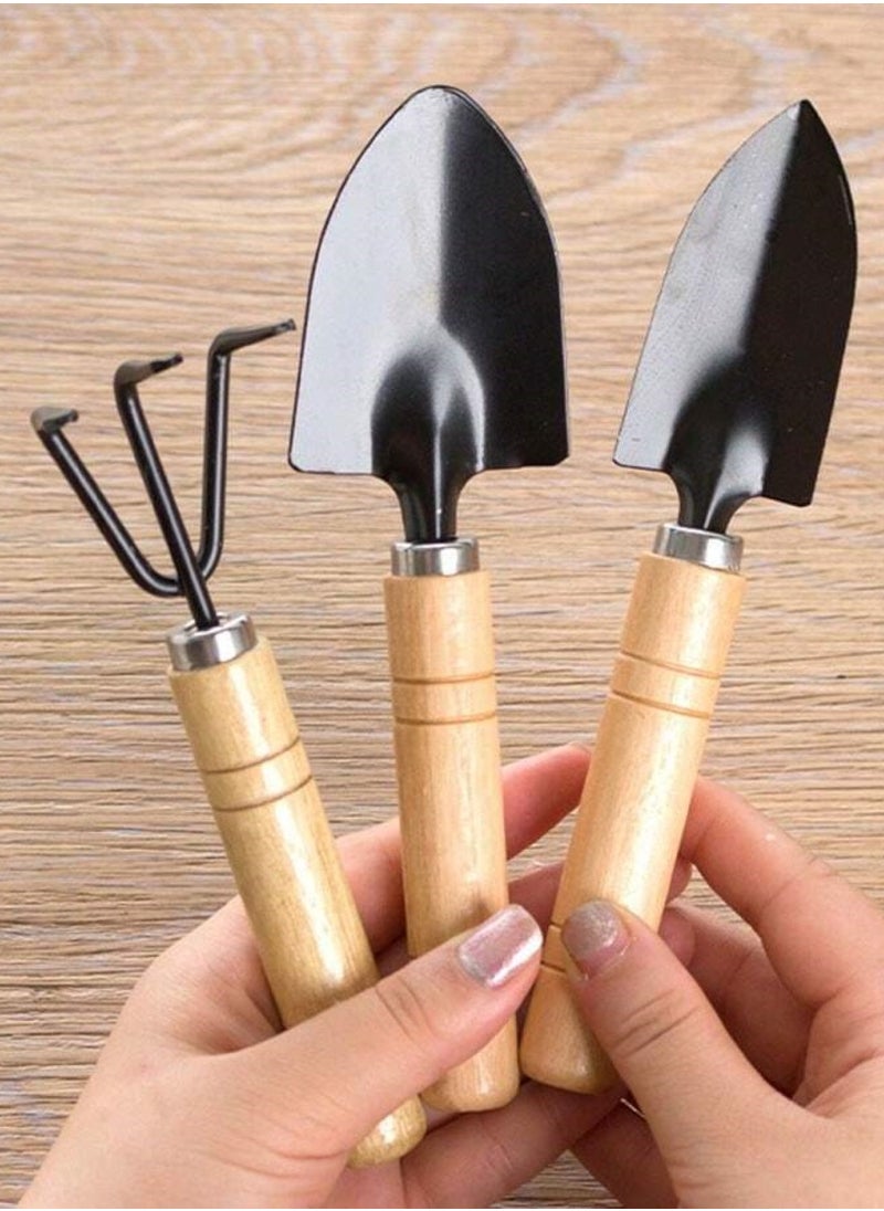 MAXQON 3-Pcs Set Garden Hand Tools Wooden Hand  - Image 1