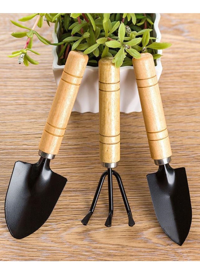 MAXQON 3-Pcs Set Garden Hand Tools Wooden Hand  - Image 3