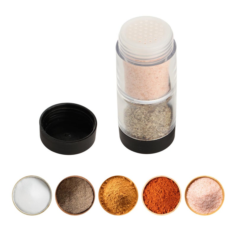 Sunmei Salt and Pepper Shakers Moisture Proof Set, 2-in-1 Portable Spice Shaker with Airtight Lid, Perfect for Camping Kitchen, Travel, Car Camping, RV, Outdoors, Backpack, BBQ Picnic, Lunch Boxes - Image 1