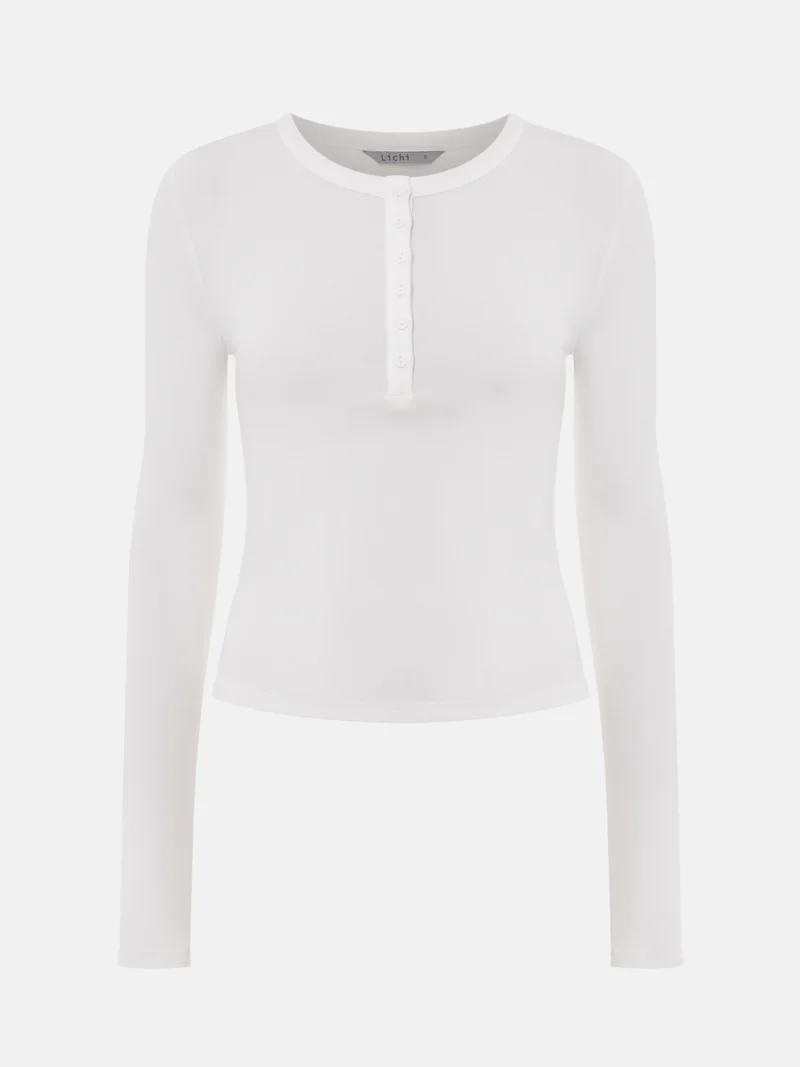 Lichi Jersey longsleeve with buttons on the collar