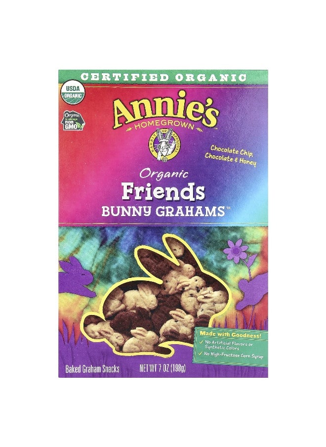 Annies Homegrown Annie's Homegrown, Organic Friends Bunny Grahams™, Chocolate Chip, Chocolate & Honey, 7 oz (198 g)  - Image 1