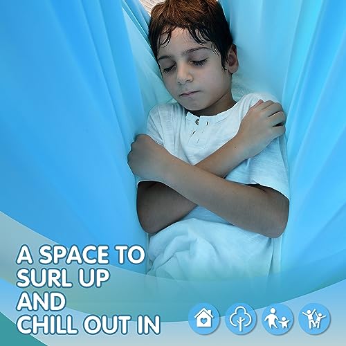 SUCHDECO Sensory Swing, Indoor & Outdoor Sensory Swing for Kids & Adults, Double Layer Therapy Cuddle Swing for Kid with Autism, Holds up to 300lbs - Image 5