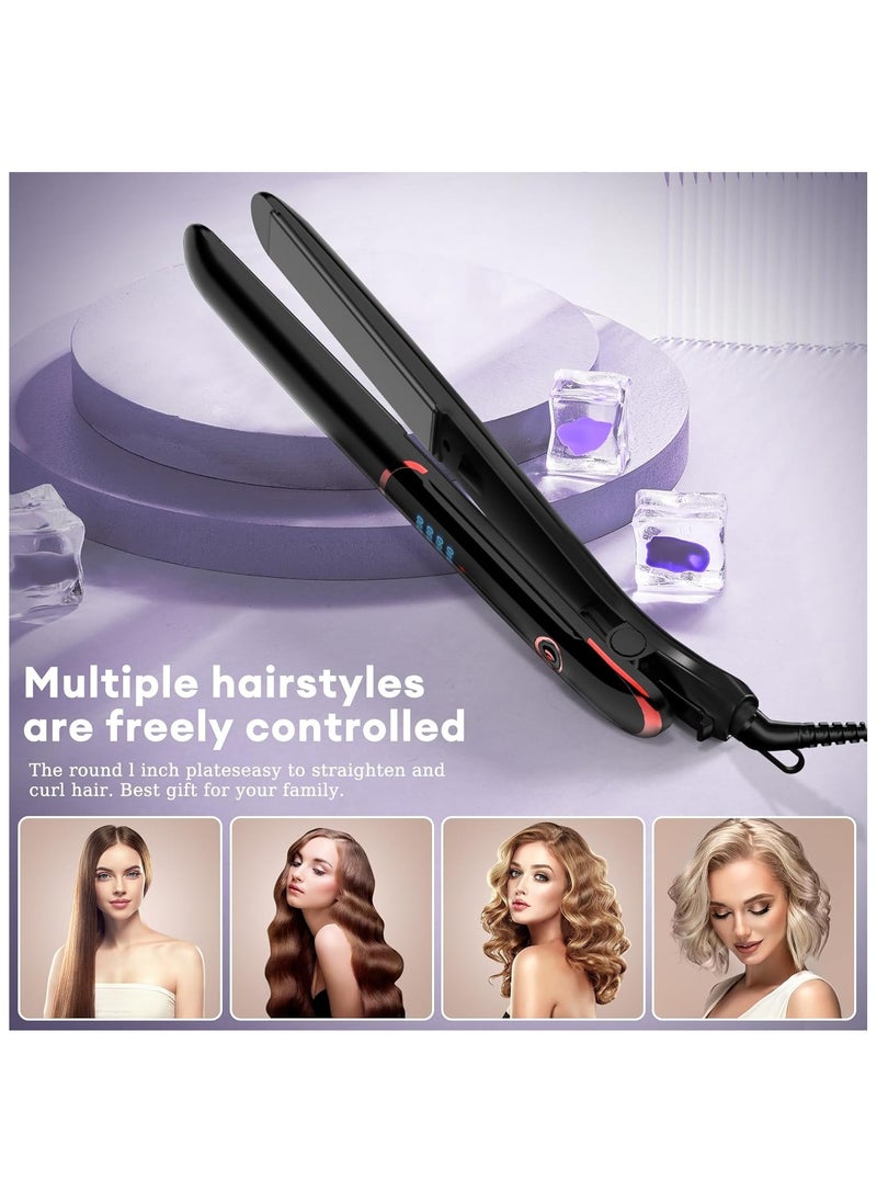 Arabest Hair Straightener, Fast Heat Titanium Hair Straightener for Stylish Styles, 2-in-1 Hair Straightener and Curler Dual Voltage Styling Tool for Professional Salon Straightening/Curling/Waving  - Image 5