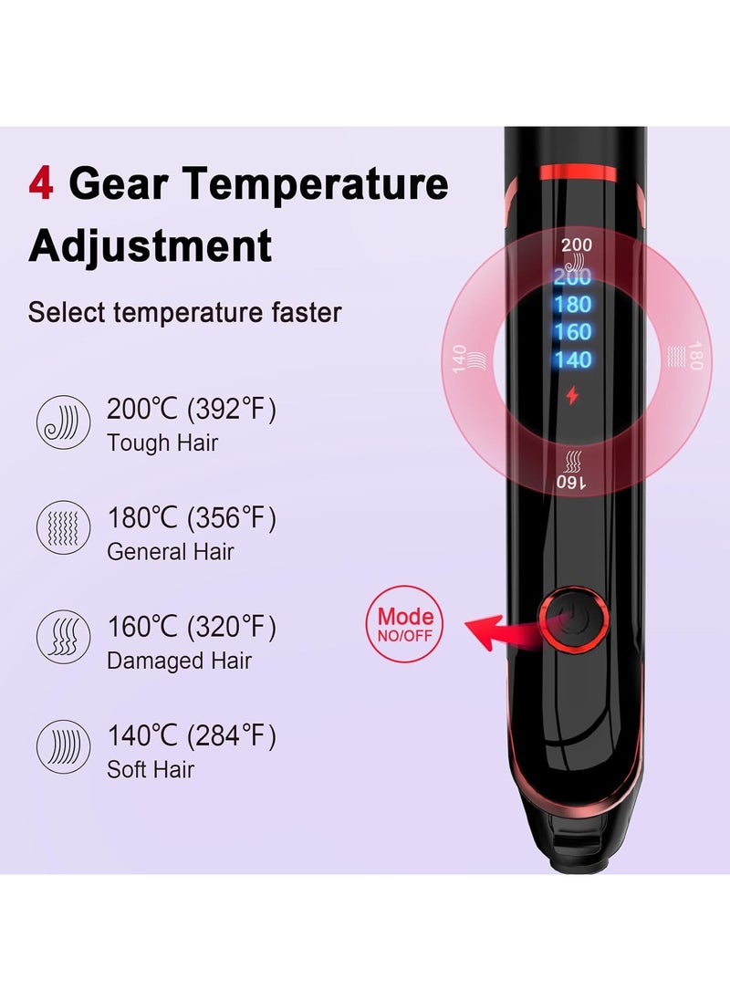 Arabest Hair Straightener, Fast Heat Titanium Hair Straightener for Stylish Styles, 2-in-1 Hair Straightener and Curler Dual Voltage Styling Tool for Professional Salon Straightening/Curling/Waving  - Image 2