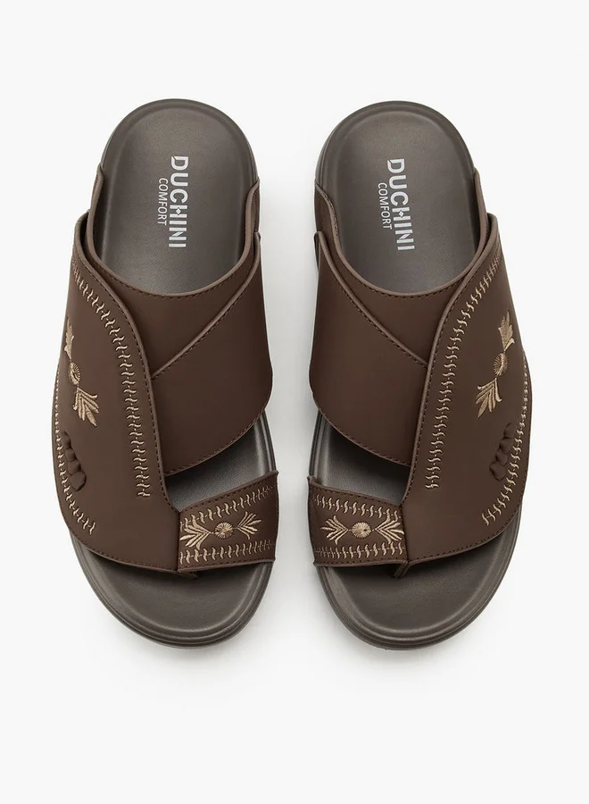 دوتشيني Men's Embroidered Arabic Slip-On Sandals