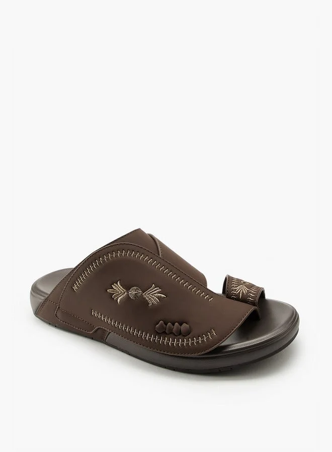 DUCHINI Men's Embroidered Arabic Slip-On Sandals