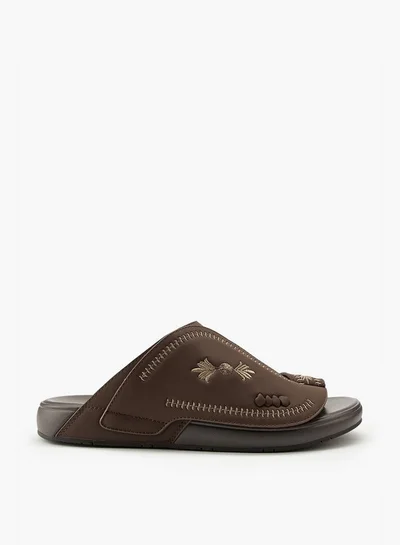 DUCHINI Men's Embroidered Arabic Slip-On Sandals
