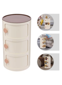 3-Tier Bedside Cabinet, Modern Round Storage Cabinet, Wood Bedside Table with Sliding Doors, for Living Room, Bedroom, Bathroom, Narrow Space - pzsku/ZFF49BB070771619BB78CZ/45/_/1740154916/9acf477d-c178-4e8e-a980-1fbb797ebd94