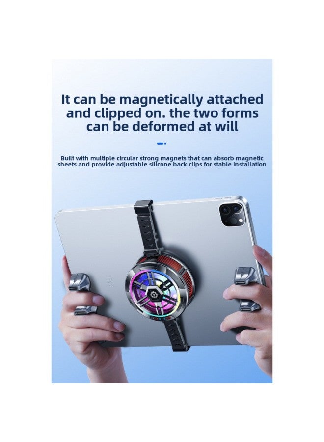 Loquat Direct Supply Magnetic Back Clip Radiator Live Game Refrigeration Semiconductor Digital Display Mobile Phone Radiator-Color:X100 Tablet Radiator - Image 1