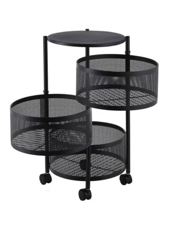 Beauenty Circular Storage Rack -3 Layer Black- Durable Corrosion-Resistant Tiered Space-Saving Storage Rack with Swivel Caster Wheels Movable Storage Shelf -Versatile for Kitchen Living Room and Office - Image 4