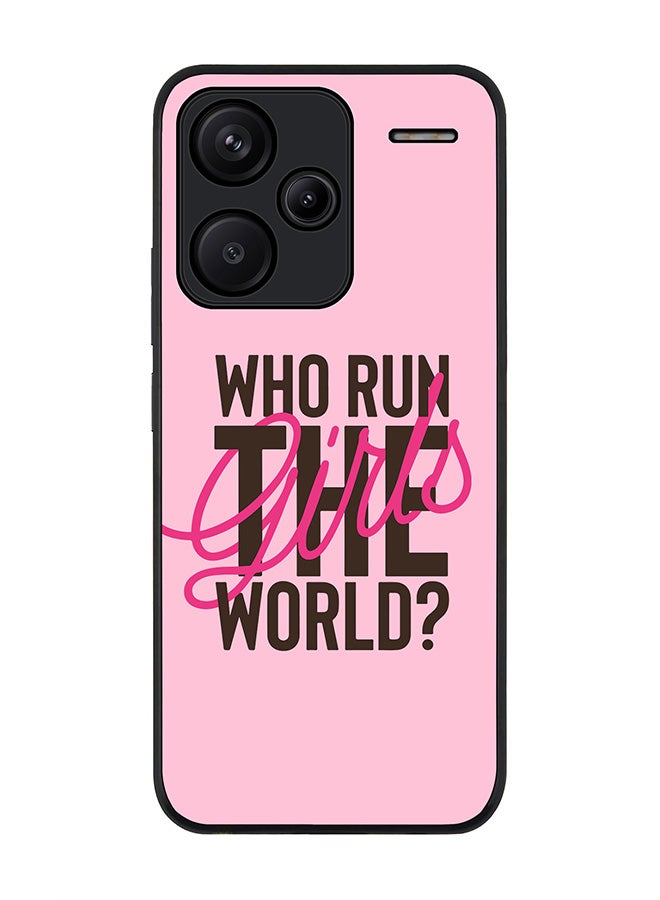 Stylizedd Rugged Black Edge Case for Xiaomi Redmi Note 13 Pro Plus, Slim fit Case Flexible Anti Drop TPU Gel Thin Cover -  Who run the world? - Image 1