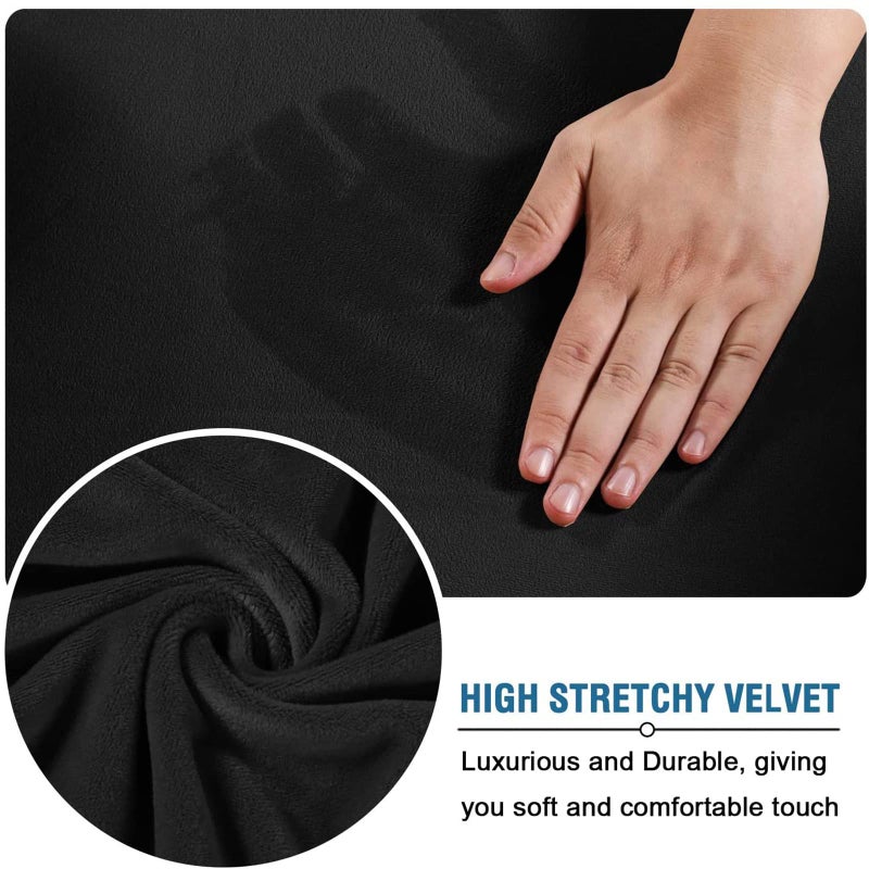 GOWT Velvet Plush Office Chair Cover with Armrests - Universal XL Size, Stretch Elastic fit for Desk Computer Chairs, Suitable for Pets and Children Friendly, Washable, Black - Image 3