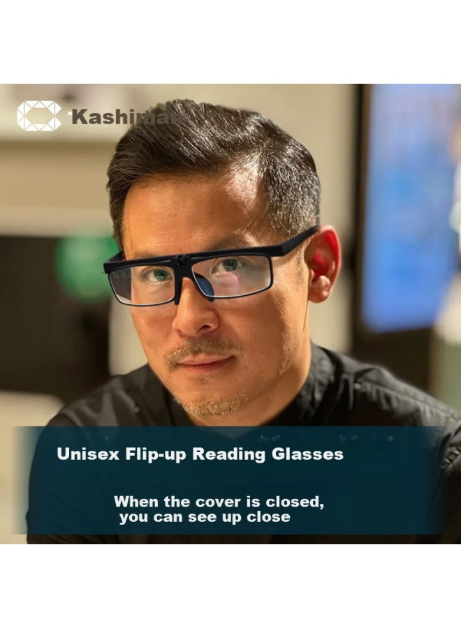 Caxman Reading Gl With Flip-up Sports Design, Bifocal Protective Eyewear For Presbyopia, High-definition Anti-blue Light Gl For Men And Wome - Image 1