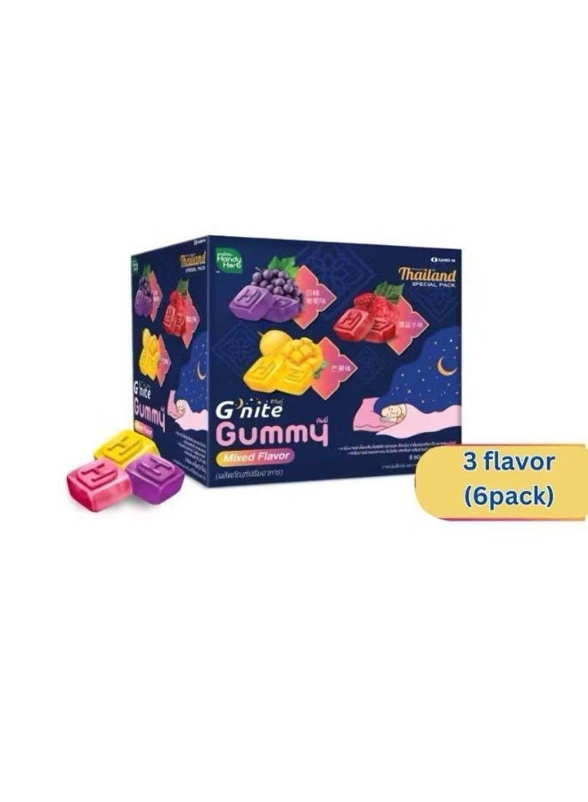 Gummy G’nite Gummy Mixed Flavour 24g x 6 Sachets (144g) – Mango, Grape & Raspberry - Image 1