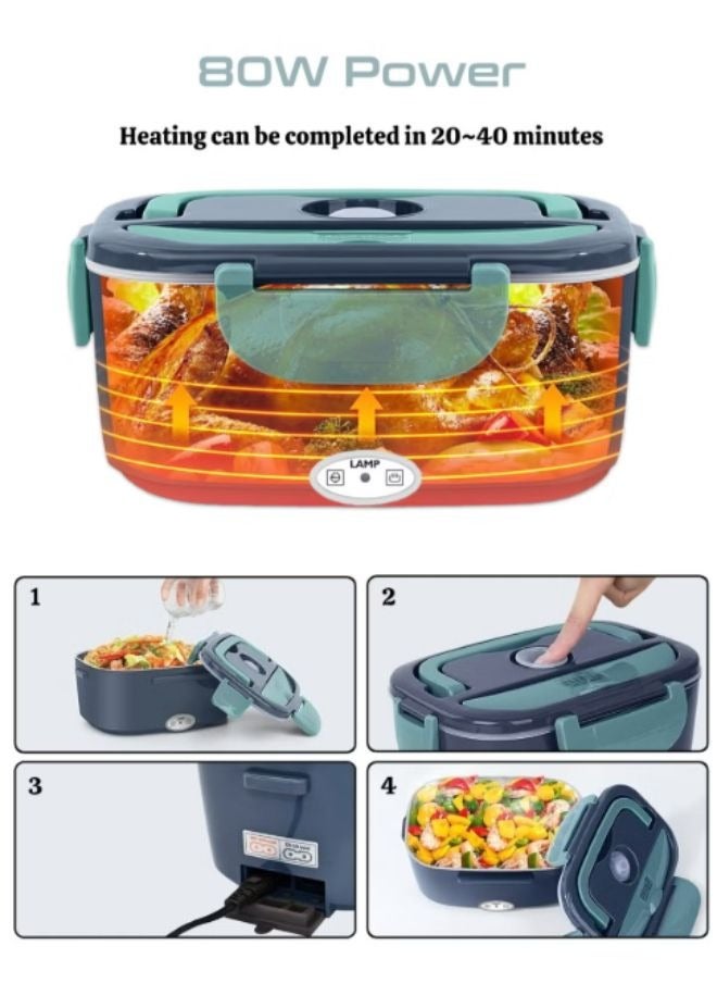 MITOYO 80W Electric Lunch Box - Stainless Steel, Leakproof & Portable - Multicolour-3 - Image 3