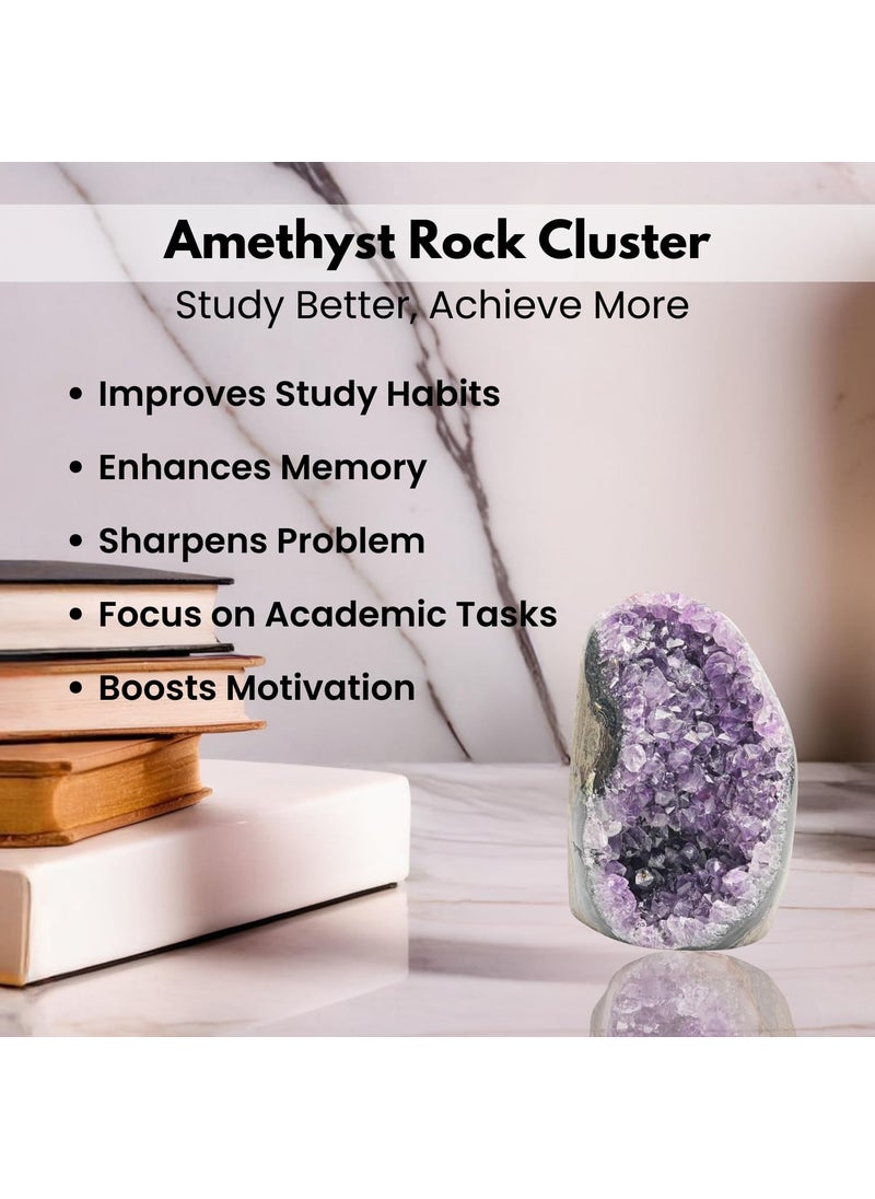 Plus Value Plus Value Natural Amethyst Rock Cluster Clears Geopathic Stress Helps Improve Student Academic Performance Results Home Office Desk Decor Positivity Kids Bedroom Rakshabandhan Gifting 283grams  - Image 4
