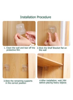 Self Adhesive Shelf Bracket, Clear Plastic Shelf Stickers, Adhesive Shelf Support Pegs Without Drilling, Support Shelves for Cabinets, Kitchen Furniture, Bookshelves, Shelf Holder 6x6cm (8, Clear) - pzsku/ZFF4A1185B82E1570F448Z/45/_/1713887637/1ec32ef1-628c-4788-8f1c-7f402836e3bc