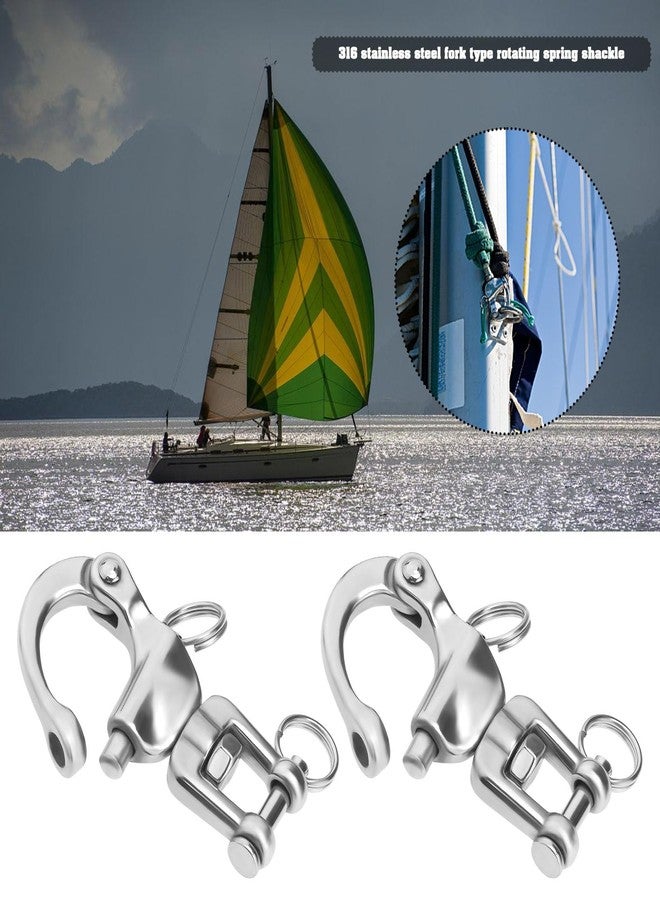 Micro Traders 2Pcs 316 Stainless Steel Snap Shackles Heavy Duty Swivel Eye Snap Shackle Marine Swivel Shackle for Sailboat Spinnaker Halyard 70mm, Silver - Image 2