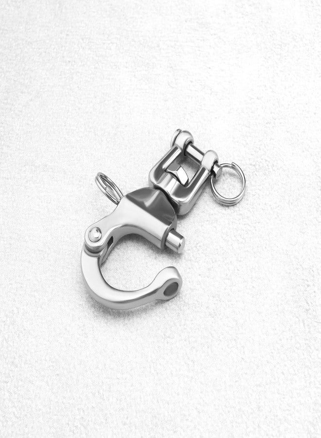 Micro Traders 2Pcs 316 Stainless Steel Snap Shackles Heavy Duty Swivel Eye Snap Shackle Marine Swivel Shackle for Sailboat Spinnaker Halyard 70mm, Silver - Image 5
