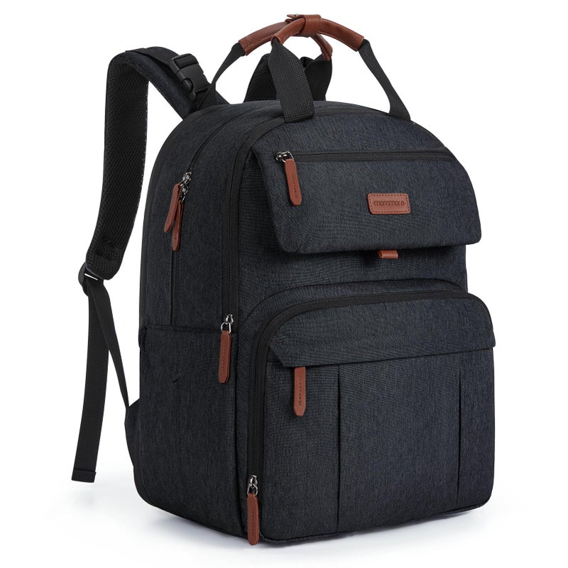 mommore Diaper Bag Backpack, Large Diaper Bag Expandable for 2 Kids/Twins, Durable Baby Bag with Changing Pad, Water Resistant Travel Diaper Backpack for Mom Dad - Image 1