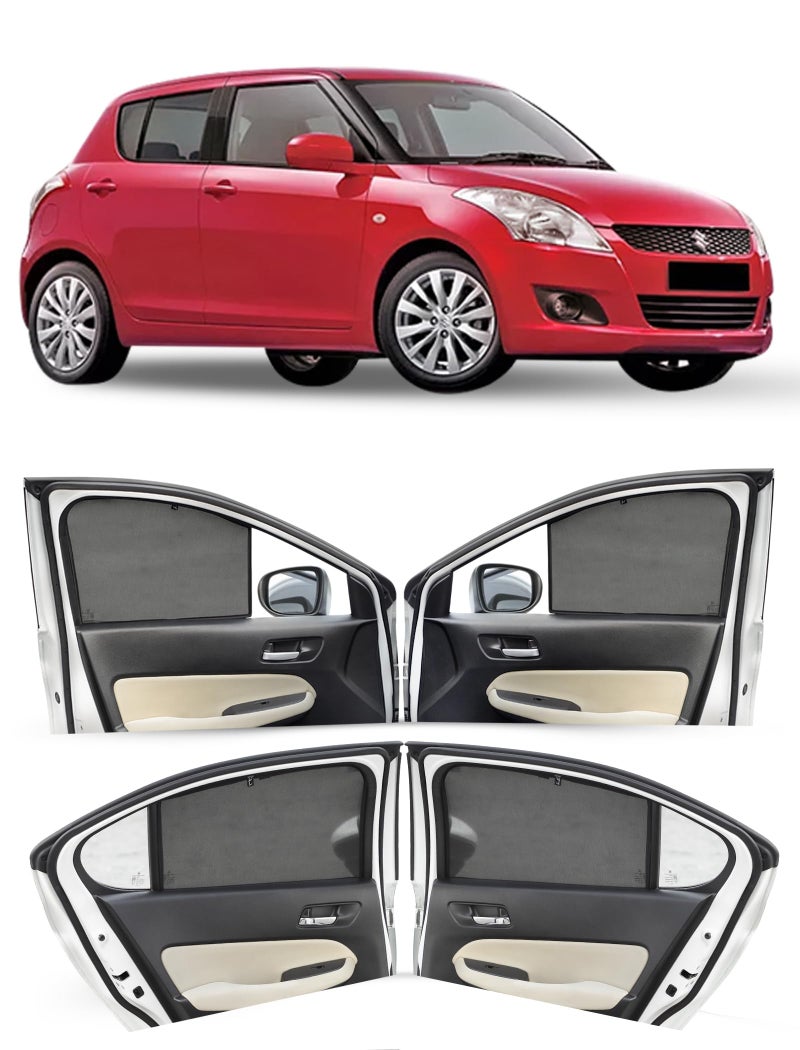 Autofact Car Sunshades for Maruti Swift (2012 to 2016), UV Protection, Useful Car Accessories, Custom fit Sun Shades for Side Windows, Set of 4 - Image 1