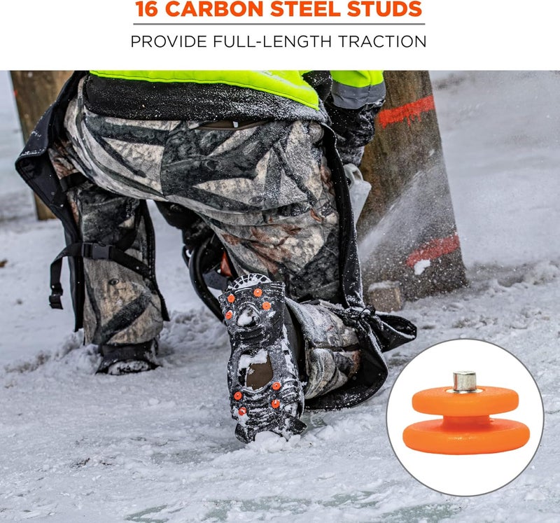 Ergodyne Ergodyne TREX 6300 SlipOn Traction Cleats for Snow and Ice with 8 Carbon Steel Spike Grips - Image 2