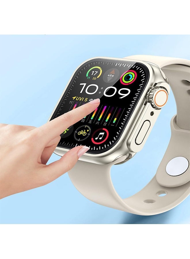 Waterproof Case Compatible with Apple Watch Series 10  Crown + Back Cover Full Protective Hard PC Screen Protector Cover (Clear, 46mm) - Image 4