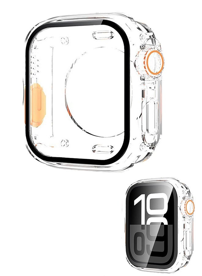 Waterproof Case Compatible with Apple Watch Series 10  Crown + Back Cover Full Protective Hard PC Screen Protector Cover (Clear, 46mm) - Image 1
