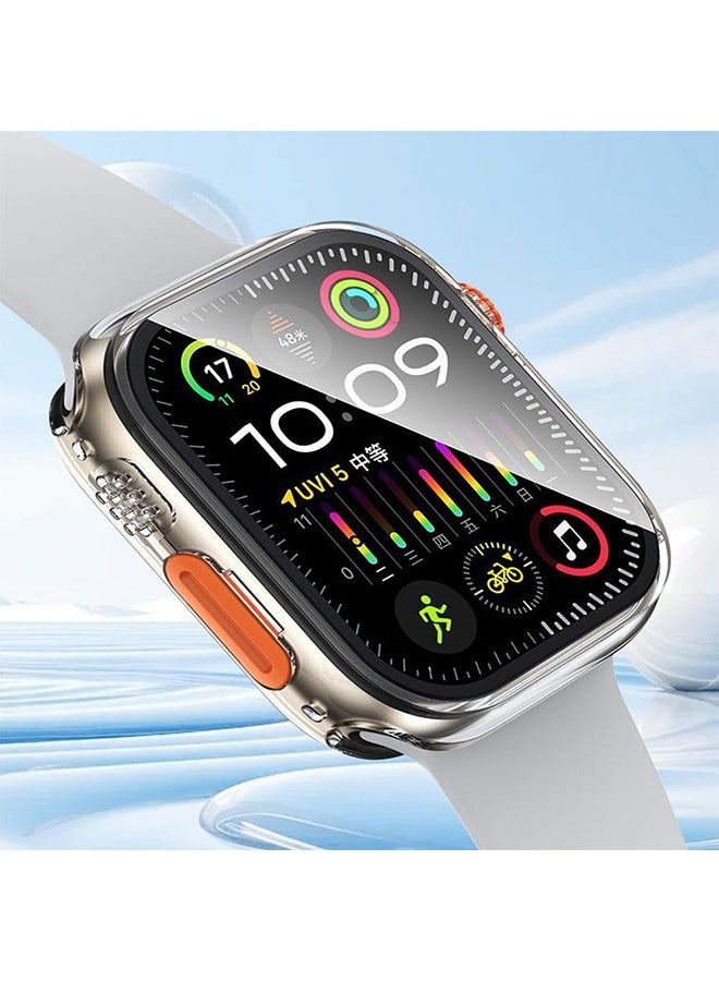 Waterproof Case Compatible with Apple Watch Series 10  Crown + Back Cover Full Protective Hard PC Screen Protector Cover (Clear, 46mm) - Image 5