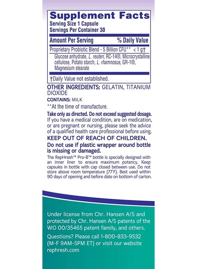 Rephresh Pro-B Probiotic Feminine Supplement, 30 Capsules ( Pack of 3) - Image 2