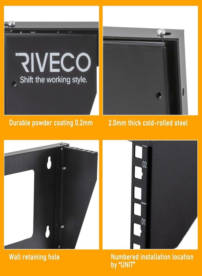 RIVECO 5U Wall Mount Vertical Rack Network Bracket Firm Constructed Easy Assembly Narrow Space Mounting Racks for AV & Stereo Equipment Black - Image 4