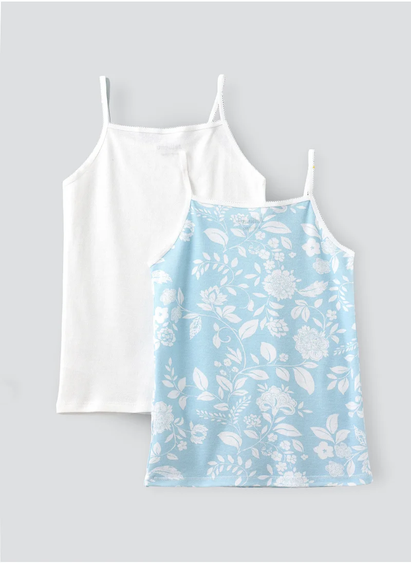 Jelliene 2 Pack Girls Vests 100% Cotton, Soft and Breathable Sleeveless Undershirts for Girls