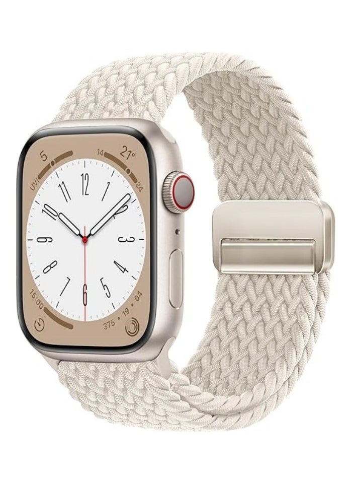 Generic Magnetic Braided Solo Loop Band - Compatible with Apple Watch 38-41mm (Series 10/9/8), Stretchy Nylon Sport Strap for Men & Women  - Image 1