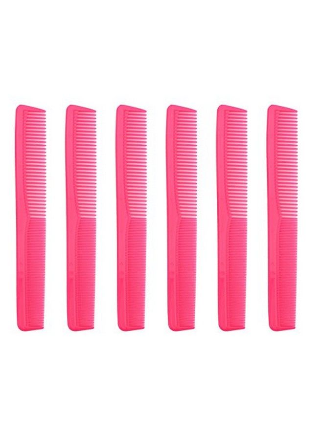 Krest Cleopatra 7 Inch All Purpose Barber Cutting Comb. Flat Back Styler Comb. Numbered Ruler. Color Neon Pink. 6Pack - Image 4