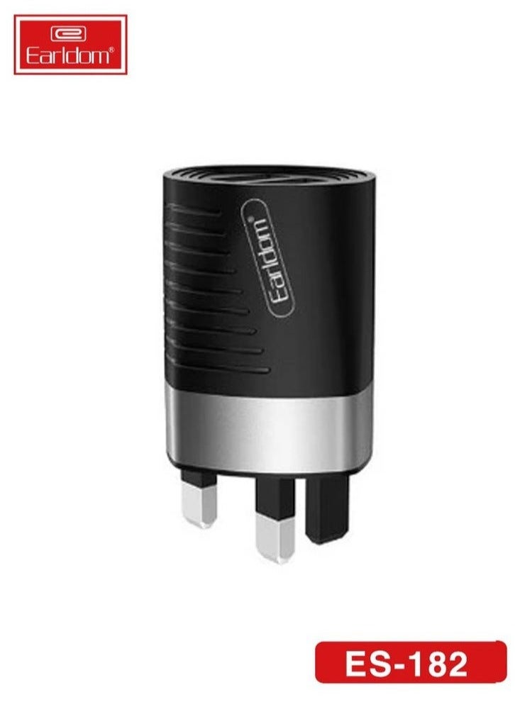 Earldom ES-182 Faster Charger - 2.4A Dual USB Smart Travel Charger | High-Speed Power Adapter with Type-C Port | Fast Charging for Smartphones, Tablets & USB Devices | Compact & Lightweight Wall Charger for Home, Office & Travel | Universal Compatibility & Safe Charging - Image 2