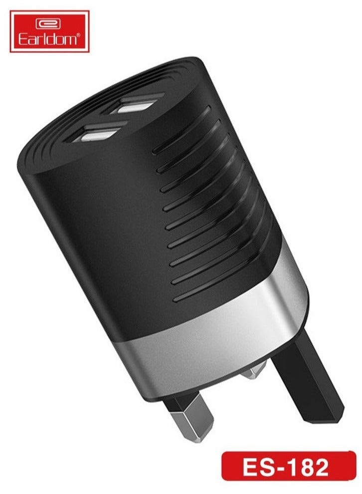 Earldom ES-182 Faster Charger - 2.4A Dual USB Smart Travel Charger | High-Speed Power Adapter with Type-C Port | Fast Charging for Smartphones, Tablets & USB Devices | Compact & Lightweight Wall Charger for Home, Office & Travel | Universal Compatibility & Safe Charging - Image 4